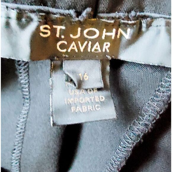 St. John 16 Caviar Women's 16 Dress Pants Slacks Black Side Zip/Hook No  Mat Tag - Picture 5 of 8